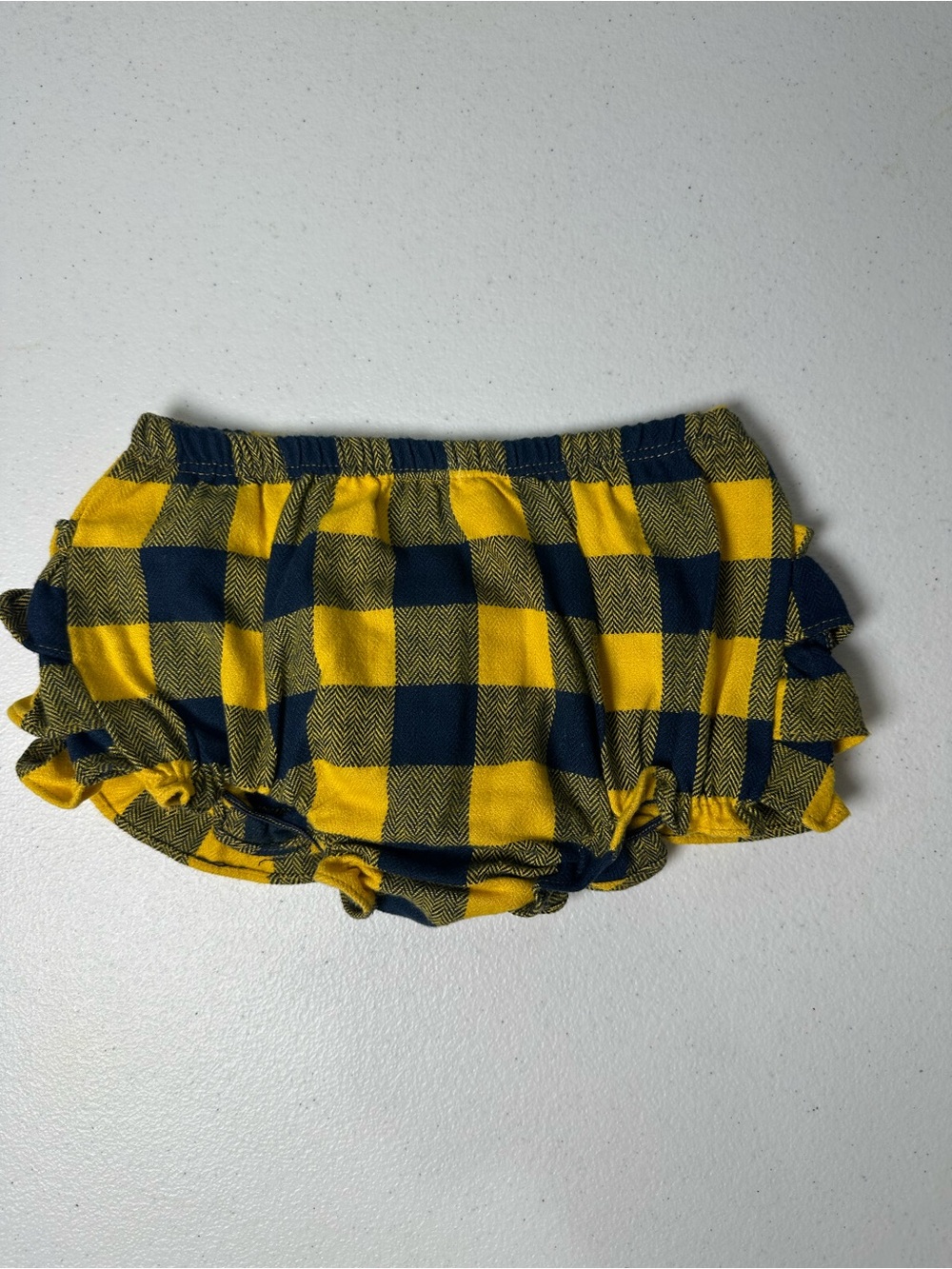 Ruffle Butts Yellow and Navy Plaid Ruffle Bloomers